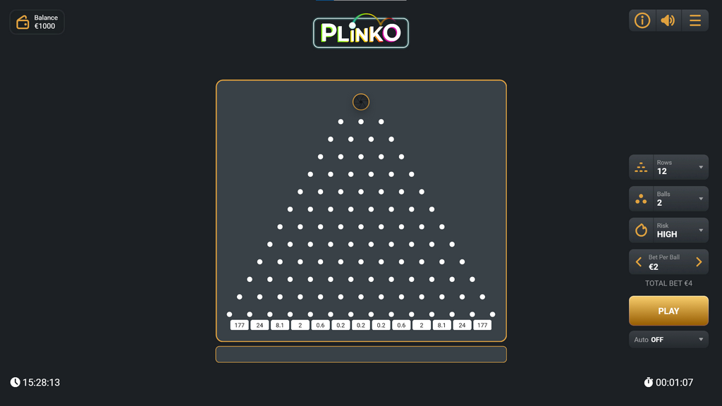 Plinko Casino Game - Play for Genuine Money - 2500$ Perk!